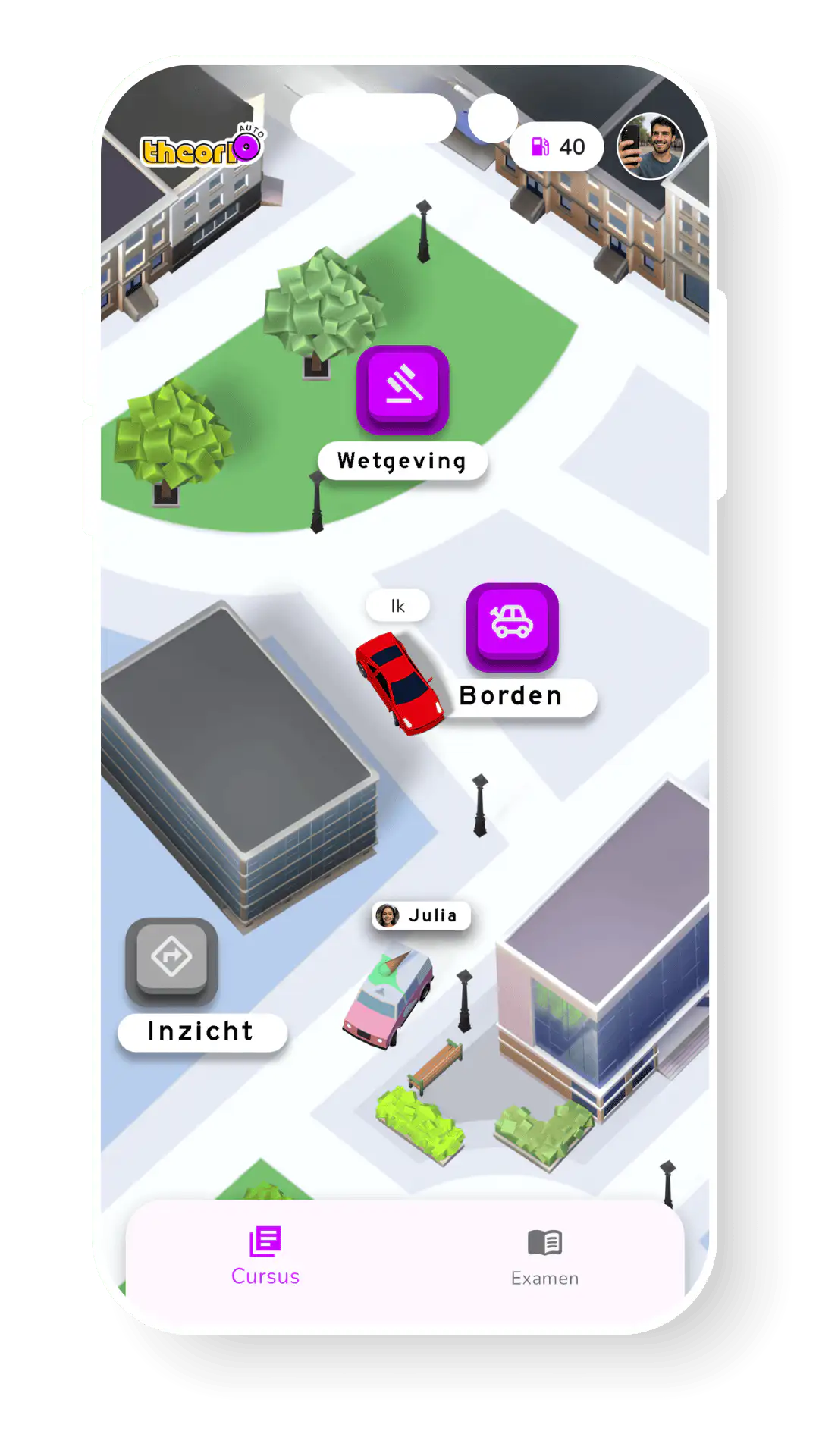 Theorio app interface - CBR theorie oefenen op mobiel, tablet en laptop